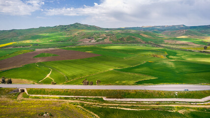 Beautiful Sicilian Landscape Near Caltanissetta, Sicily, Italy, Europe