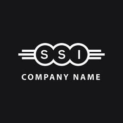 SSI letter logo design on black background. SSI  creative initials letter logo concept. SSI letter design.
