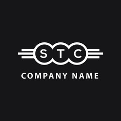 STC letter logo design on black background. STC  creative initials letter logo concept. STC letter design.
