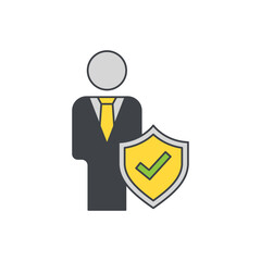 Business protection security icon in color icon, isolated on white background 