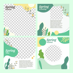 Post template with spring theme suitable for all platforms