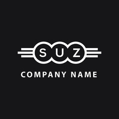 SUZ letter logo design on black background. SUZ  creative initials letter logo concept. SUZ letter design.
