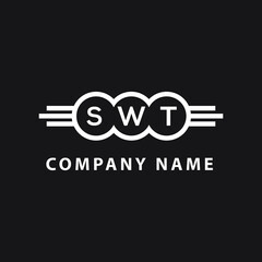 SWT letter logo design on black background. SWT  creative initials letter logo concept. SWT letter design.