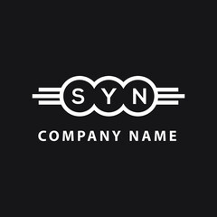 SYN letter logo design on black background. SYN  creative initials letter logo concept. SYN letter design.