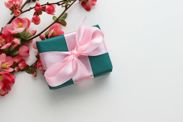 pink gift box with ribbon