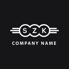 TZK letter logo design on black background. TZK  creative initials letter logo concept. TZK letter design.