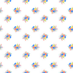 Rainbow seamless pattern colorful summer background flowers. Perfect for textile and scrapbooking.