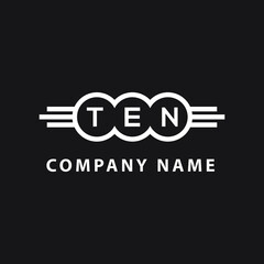 TEN letter logo design on black background. TEN  creative initials letter logo concept. TEN letter design.
