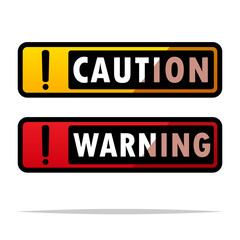 Caution and warning labels vector isolated illustration