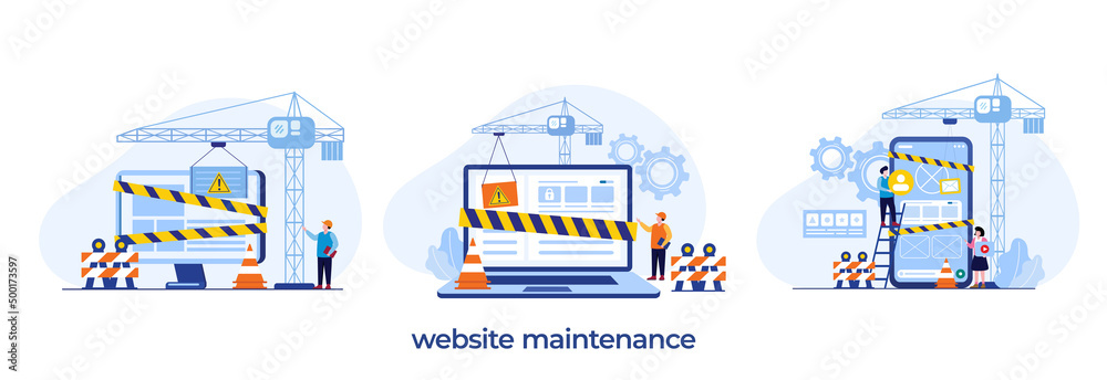 Wall mural website maintenance, coding and programming, under maintenance, technology, software development, fl