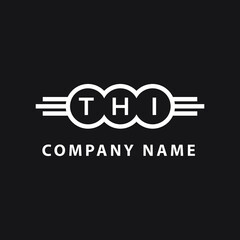 THI letter logo design on black background. THI  creative initials letter logo concept. THI letter design.
