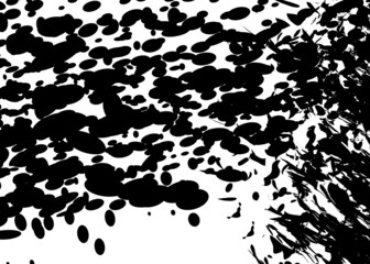 Black and white grainy grunge halftone vector background. Abstract pattern with random lines and dots.