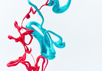 Paint splash in water. Acrylic ink drop background. Abstract colors swirl texture