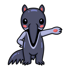 Cute little anteater cartoon standing