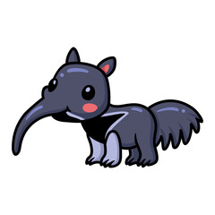 Cute little anteater cartoon character