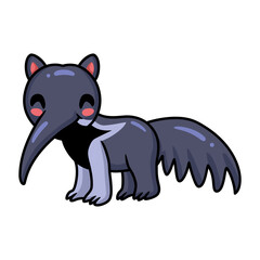 Cute little anteater cartoon character
