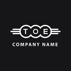 TOE letter logo design on black background. TOE  creative initials letter logo concept. TOE letter design.
