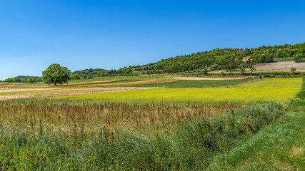 Paysage estival dans la région montagneuse des Abruzzes en Italie