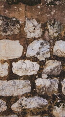 Ancient Brick Wall. A Wall of old, cracked bricks or stones, with a Weathered Surface.