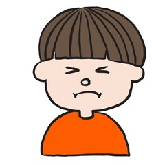 少し嫌がる男の子