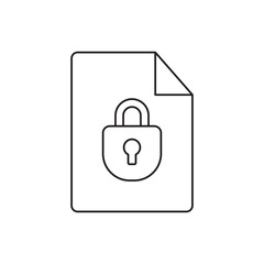 Locked document icon in line style icon, style isolated on white background