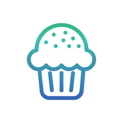 Cupcake , Food and drink gradient icon.