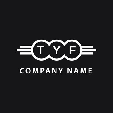 TYF letter logo design on black background. TYF  creative initials letter logo concept. TYF letter design.
