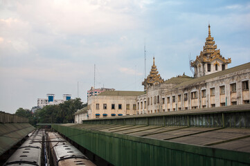 Yangon Central Railway Station in Myanmar