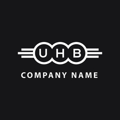 UHB letter logo design on black background. UHB  creative initials letter logo concept. UHB letter design.
