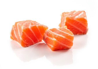 fresh raw salmon pieces