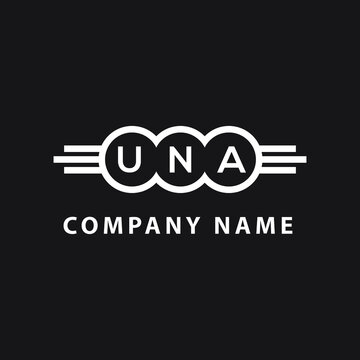 UNA letter logo design on black background. UNA  creative initials letter logo concept. UNA letter design.
