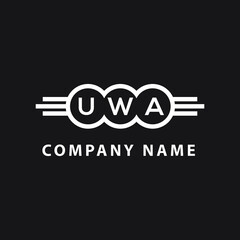 UWA letter logo design on black background. UWA  creative initials letter logo concept. UWA letter design.
