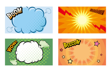 セリフ　吹き出し　コミック　集中線
