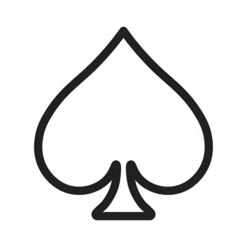 recommend clip art: Black outline spade poker suit symbol