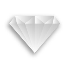 Simple white diamond vector icon
