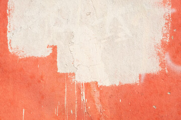 red painted wall and white painted background