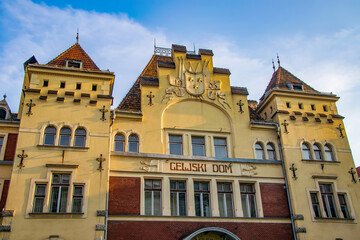 Fototapeta na wymiar Neo-gothic Celje Hall community center in Celje, Slovenia