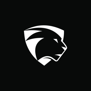 a logo illustration of a combination of shield and jaguar animal
