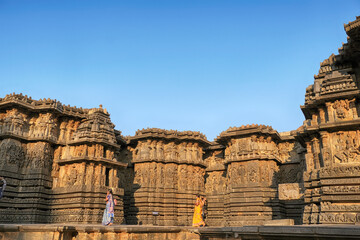 Ancient Hoysaleswara Hindu Temple Complex at Halebidu, developed under the rule of the Hoysala Empire between the 11th and 14th centuries, It is the largest monument in Halebidu, Karnataka, India.