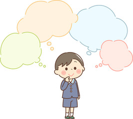 いろいろ想像する男の子