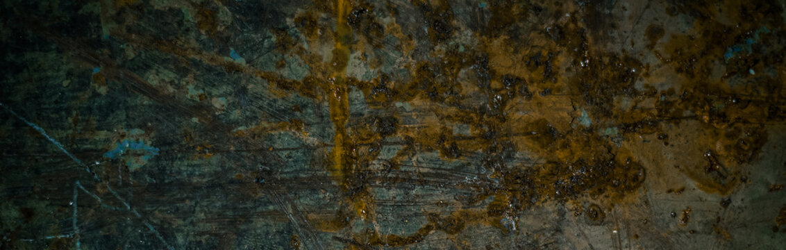 Bunner of rusty metal surface. Background texture of dirty rusty metal surface
