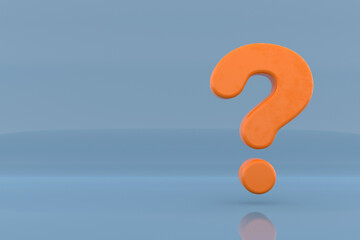Question mark sign. FAQ banner design, 3D rendering.