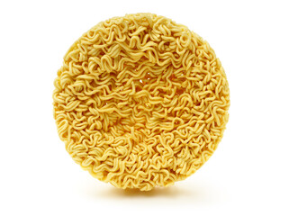 Dried instant noodles isolated on a white background