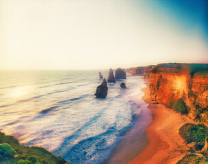 The 12 Apostles, late afternoon, Great Ocean Road, Victoria, Australia