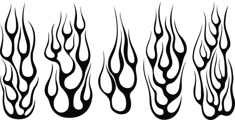Fire flames isolated template. Tribal vector design. Car stickers. Icon fire illustration. Multiple shape tattoo design. © ARTSTOK