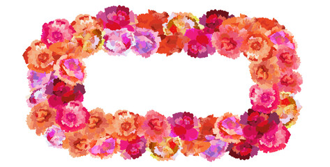 カーネーションのイラストのフレーム素材