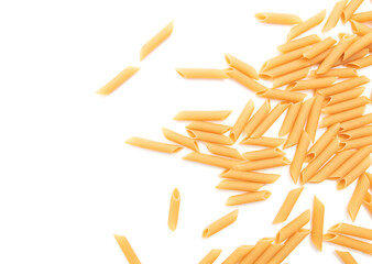 Dry pasta isolated on a white background.