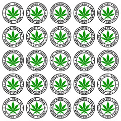 Obraz premium Round Marijuana Strain Clipart Set 4
