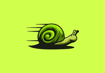 Illustration vector graphic of frunning snail mascot logo perfect for logo business,esport,etc © Jaka