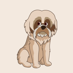 Shih Tzu cartoon illustration